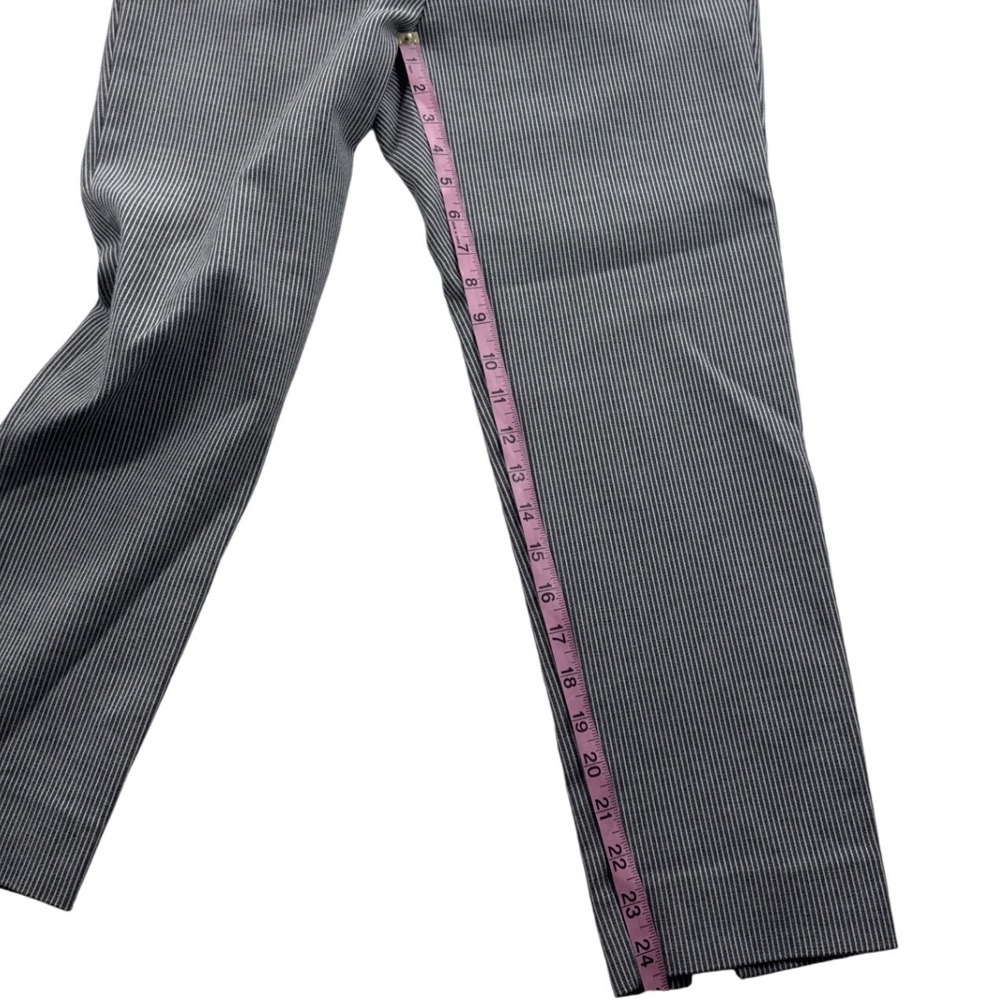 J. Jill Essential Slim Ankle Pants Women 10 Petite Black White Stripe Excellent - Picture 9 of 12